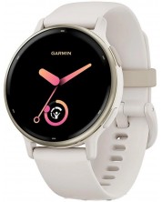 Смарт часовник Garmin - vivoactive 5, 42 mm, 1.2'', Gold Ivory/Silicone -1