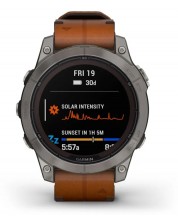 Смарт часовник Garmin - fēnix 7 Pro Sapphire Solar, 47mm, 1.3'', Leather, черен -1