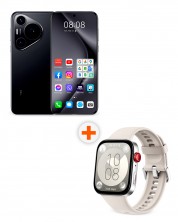 Смартфон Huawei - Pura 70 Pro, 6.8'', 12GB/512GB, черен + Watch Fit 3, 1.82'', Moon White -1