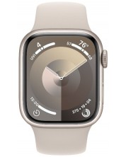Смарт часовник Apple - Watch S9, 41mm, 1.69'', S/M, Starlight Sport