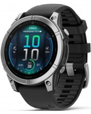 Смарт часовник Garmin - fēnix E, 47 mm, 1.3'', Stainless Steel/Black -1