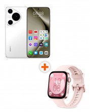 Смартфон Huawei - Pura 70 Pro, 6.8'', 12GB/512GB, бял + Watch Fit 3, 1.82'', Nebula Pink