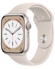 Смарт часовник Apple - Watch S8, 45mm, Starlight -1