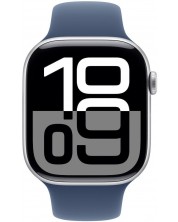 Смарт часовник Apple - Watch S10 Cell, 42 mm, S/M, Silver Alu Case with Denim Sport Band