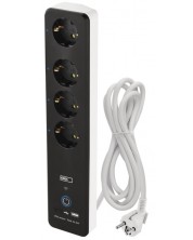Смарт разклонител Emos - GoSmart P1422ST, 4 гнезда, USB, WiFi, черен -1