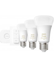 Смарт крушки Philips - HUE Get Started, 8W, E27, A60, 3 бpоя, dimmer