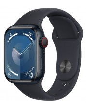 Смарт часовник Apple - Watch S9, Cellular, 41mm, Aluminum, M/L, Midnight -1