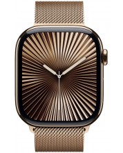 Смарт часовник Apple - Watch S10 Cell, 46 mm, S/M, Gold Titanium Case with Gold Milanese Loop -1