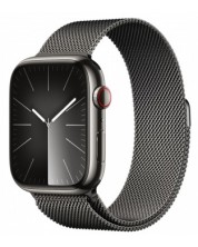 Смарт часовник Apple - Watch S9, Cellular, 45mm, Graphite Milanese Loop