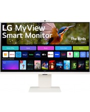 Смарт монитор LG - 32SR85U-W, 31.5'', 4K, UHD, 60Hz, 5ms, бял