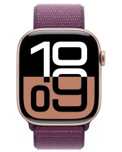 Смарт часовник Apple - Watch S10 GPS, 42 mm, Rose Gold Alu Case with Plum Sport Loop -1