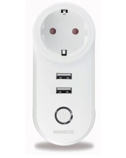 Смарт Wi-Fi контакт Marmitek - Power SI, 2x USB, бял