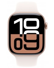 Смарт часовник Apple - Watch S10 GPS, 42 mm, S/M, Rose Gold Alu Case with Light Blush Sport Band -1