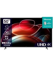 Смарт телевизор Hisense - 50A6K, 50'', DLED, 4K, черен -1