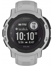 Смарт часовник Garmin - Instinct 2 Solar, 45mm, сив/черен -1