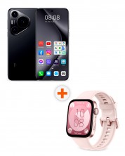 Смартфон Huawei - Pura 70 Pro, 6.8'', 12GB/512GB, черен + Watch Fit 3, 1.82'', Nebula Pink