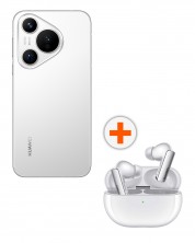 Смартфон Huawei Pura 70, 12GB/256GB, бял + FreeBuds Pro 3, бели