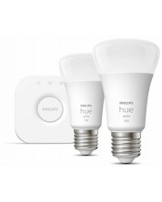 Смарт крушки Philips - HUE Get Started, 9.5W, E27, A60, 2 бpоя, dimmer