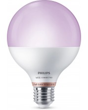 Смарт крушка Philips - Frosted, 11W LED, E27, G95, RGB, dimmer -1