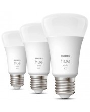 Смарт крушки Philips - HUE White, 9W, E27, A60, 3 бpоя, dimmer -1