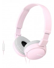 Слушалки с микрофон Sony - MDR-ZX110AP, розови -1