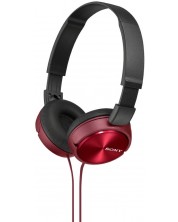 Слушалки Sony - MDR-ZX310, черни/червени -1