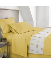 Спален комплект Aglika - Delicate, сатениран памук, жълт -1
