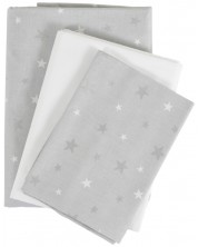 Спален комплект от 3 части Hugzzz - Nook, 120 х 60 cm, Grey stars