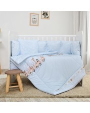 Бебешки спален комплект Lorelli - Лили, 60 х 120 cm, Влакче, син