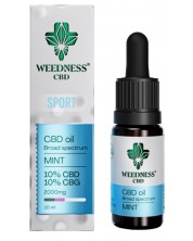 Sport CBD масло, 10% CBD + 10% CBG, мента, 10 ml, Weedness CBD -1