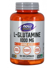 Sports L-Glutamine, 1000 mg, 120 капсули, Now -1