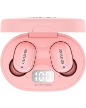 Спортни слушалки с микрофон Aiwa - EBTW-150PK, TWS, розови -1