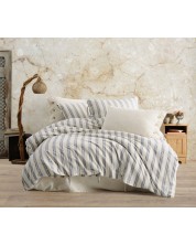 Спален комплект Via Bianco - Washed linen, сини райета -1