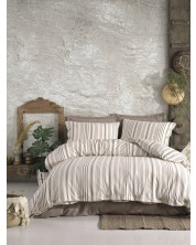 Спален комплект Via Bianco - Washed linen, кафяви райета