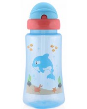 Спортна бутилка със сламка Lorelli Baby Care - 330 ml, Синя 