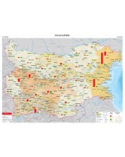 Туризъм - стенна карта на България (1:360 000)