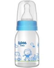 Стъклено шише Wee Baby Classic, 125 ml, синьо -1