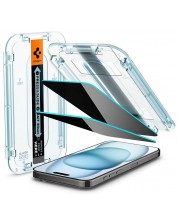 Стъклени протектори Spigen - tR EZ Fit Privacy, iPhone 15, 2 броя