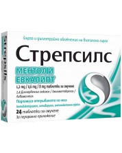 Стрепсилс, ментол и евкалипт, 24 таблетки за смучене -1