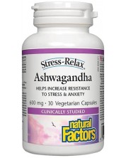 Stress-Relax Ashwagandha, 600 mg, 30 капсули, Natural Factors -1
