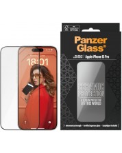 Стъклен протектор PanzerGlass - Ceramic Protection, iPhone 15 Pro, UWF, черен