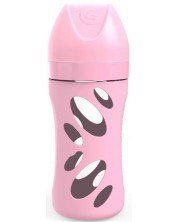 Стъклено шише против колики Twistshake - Розово, 260 ml -1