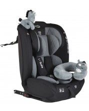 Стол за кола Moni - i-Safe, i-Size, IsoFix, 76-150 cm, сив + подарък играчка