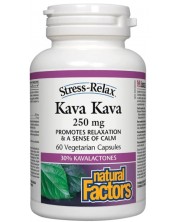 Stress-Relax Kava Kava, 250 mg, 60 капсули, Natural Factors -1