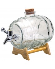 Стъклен диспенсър за алкохол тип буре Vin Bouquet - 1 l -1