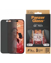 Стъклен протектор PanzerGlass - Privacy UWF, iPhone 15