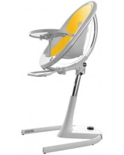 Стол за хранене с бяла рамка Mima - Moon, Yellow