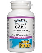 Stress-Relax GABA, 100 mg, 90 капсули, Natural Factors -1