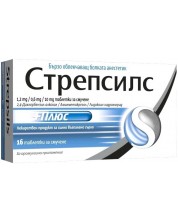 Стрепсилс Плюс, 16 таблетки за смучене -1