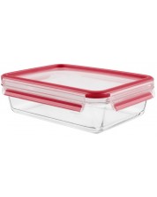 Стъклена кутия за храна Tefal - Clip & Close, 700 ml, червена -1